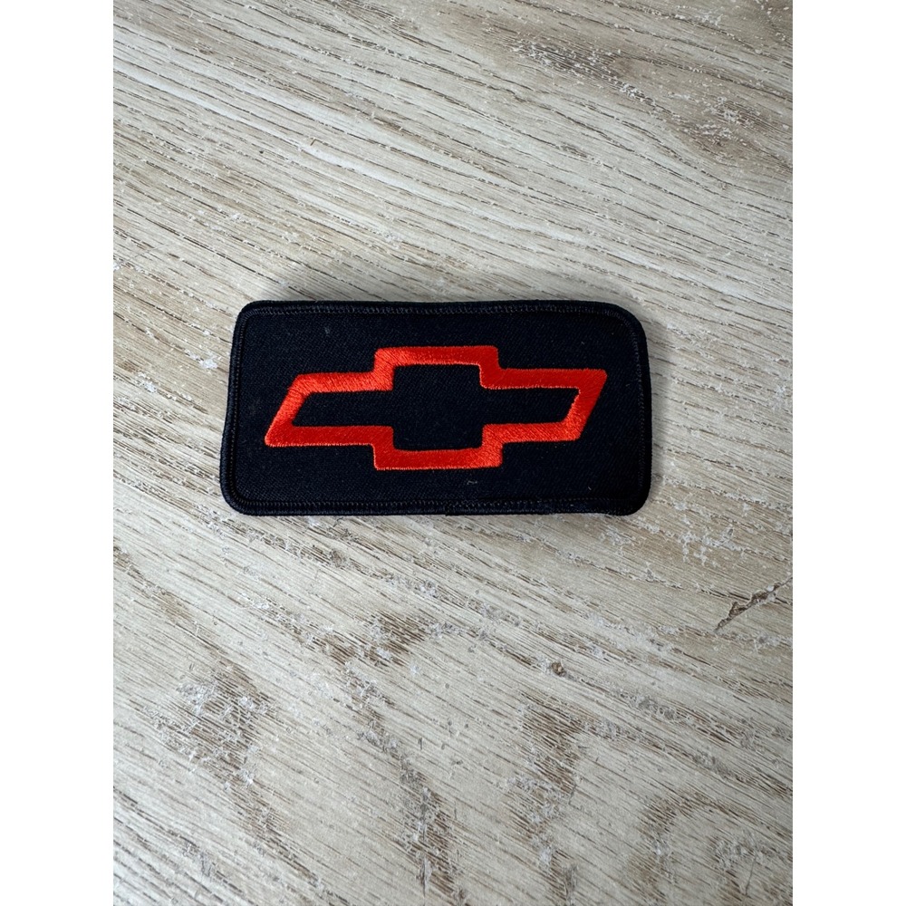 Chevrolet Logo Patch Red Black Embroidered Iron On Sew On Applique 3.5"